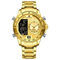Relógio de masculino em aço inoxidavel luminoso display LCD design esportivo Relógio de masculino em aço inoxidavel luminoso display LCD design esportivo