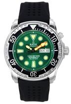Relógio de mergulho RATIO FreeDiver Helium-Safe 1000M para homens verde Relógio de mergulho RATIO FreeDiver Helium-Safe 1000M para homens verde