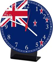 Relógio De Mesa Bandeira Da Nova Zelândia Quartos Quartz R001 - Vital Quadros