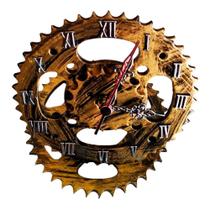 Relógio de Mesa Coroa Pinhão de Moto em Aço Decorativo Gold