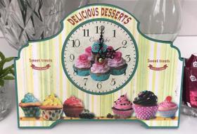 Relógio de mesa decorativo cupcake Relógio de mesa decorativo cupcake