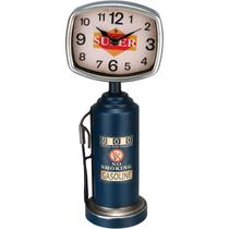 RELOGIO DE MESA DECORATIVO ENFEITE VINTAGE BOMBA DE GASOLINA HOME&CO METAL 36x15x10cm AZUL RELOGIO DE MESA DECORATIVO ENFEITE VINTAGE BOMBA DE GASOLINA HOME&CO METAL 36x15x10cm AZUL