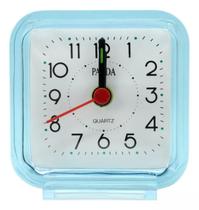 Relógio De Mesa Despertador Alarme Analógico Quadrado - Azul