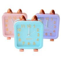 Relógio de Mesa Despertador Analogico Rosa Azul e Roxo