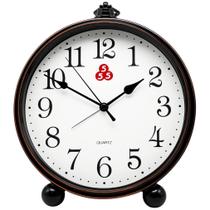 Relógio de mesa, despertador, ornamentos, marrom mudo moderno, 20,5 x 23 cm