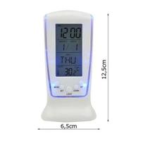 Relógio De Mesa Digital Com Alarme Despertador Termômetro Calendário Led Azul Dinâmico - Online