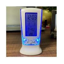 Relógio De Mesa Digital Com Alarme / Termômetro / Calendário Backlight Azul - Online