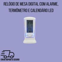 Relógio de Mesa Digital com Alarme, Termômetro e Calendário LED
