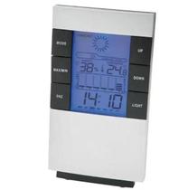 Relogio de mesa digital com estacao meteorologica led termometro higrometro umidade do ar e medidor de previsao do tempo