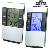 Relógio de Mesa Digital Despertador Previsão Tempo e Temperatura CBRN01149