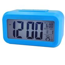 Relógio de Mesa Digital e Despertador - 14cm Azul - Quanhe