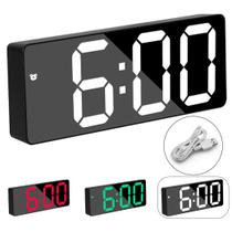 Relógio De Mesa Digital Led Bivolt C/Calendário Alarme Temperatura Para Cama Cabeceira - HOME GOODS