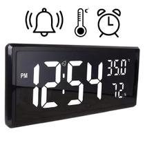 Relógio De Mesa Digital Led Compacto Com Calendário Temperatura Linha Premium - HOME GOODS