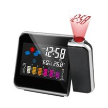Relógio De Mesa Digital LED Estação Meteorológica Previsão De Temperatura E Umidade Projeção De