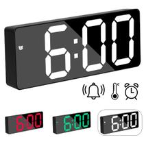 Relógio De Mesa Digital Tamanho Compacto Com Despertador Alarme Temperatura Linha Premium - HOME GOODS