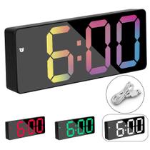 Relógio De Mesa Digital Tamanho Compacto Com Despertador Alarme Temperatura Linha Premium