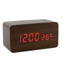 Relógio De Mesa Digital Tipo Madeira Com Cabo Conector Usb Casa Cama Despertador Som Alarme
