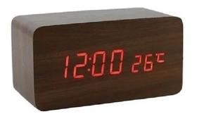 Relógio De Mesa Digital Tipo Madeira Com Cabo Conector Usb JH1299 - prime