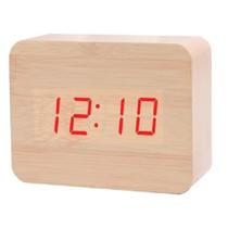 Relógio De Mesa Digital Tipo Madeira Som Alarme Brilho Led Display JH1294 - prime