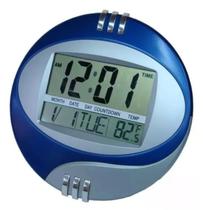 Relógio de mesa e parede digital 20x20cm data temperatura