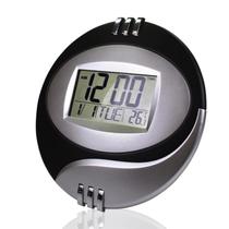 Relógio De Mesa E Parede Digital Data Hora Tempera Cor Preto