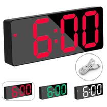 Relógio De Mesa E Parede Digital Led Com Data Alarme Linha Premium - HOME GOODS