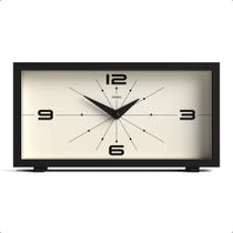 Relógio de Mesa JONES CLOCKS Odeon Preto Retrô 21x11x5cm