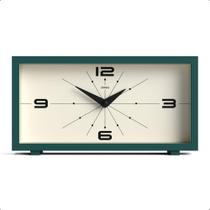 Relógio de Mesa JONES CLOCKS Odeon Verde Retrô 21x11x5cm