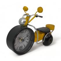 Relógio De Mesa Moto Artesanal Old Amarela Verito Relógio De Mesa Moto Artesanal Old Amarela Verito