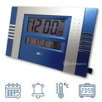 Relógio De Mesa Ou De Parede Digital Com Calendário Termômetro E Alarme ZB3002AZ