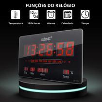 Relógio De Mesa Parede LED Digital Data Hora Comércio Industria