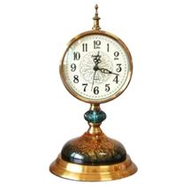 Relogio De Mesa Redondo Base Redonda Vidro E Metal