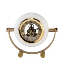 Relógio de Mesa Vintage Em Ferro Com Número Romanos 21x19cm