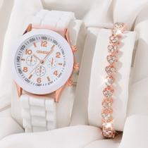 Relógio de Moda Branco Mulheres Tendência Digital Quartzo - Red