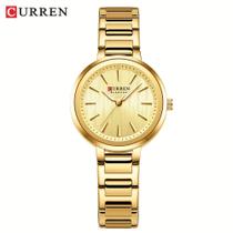 Relógio de Negócios de Luxo para Mulher CURREN, com um Design Minimalista - Dourado