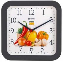 Relógio De Parede 23 Cm Cozinha Decorativo Frutas Herweg Ref - 660001 - Preto ( 1 Ano de Garantia )