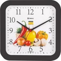 Relógio De Parede 23 Cm Cozinha Decorativo Frutas Herweg Ref - 660001 - PRETO ( 1 Ano De Garantia )