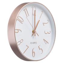 Relógio De Parede 25 Cm Decorativo Silencioso Rosê Gold 096 - PGB