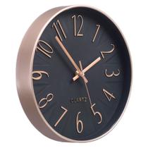 Relógio De Parede 25 Cm Decorativo Silencioso Rosê Gold 096 - PGB
