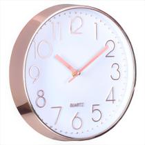 Relógio De Parede 25 Cm Decorativo Silencioso Rosê Gold 803 - PGB