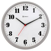 Relógio de Parede 26 cm Cinza analógico tic-tac Herweg