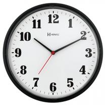 Relógio de Parede 26cm Plástico cor Preto Ref. 6126-34 Herweg