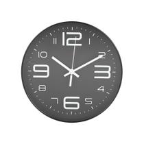 Relogio de parede 29 cm preto com numeros brancos Relogio de parede 29 cm preto com numeros brancos