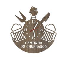 Relogio de parede 2d em mdf cantinho do churrasco 30cm