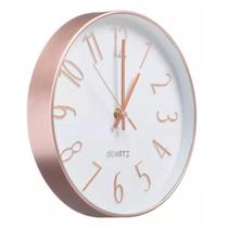 Relógio De Parede 30 Cm Decorativo Silencioso Rose Gold 950