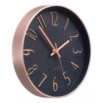 Relógio De Parede 30 Cm Decorativo Silencioso Rose Gold 950