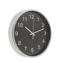 Relógio de Parede 30cm Para Cozinha, Sala - Prata e Preto Relógio de Parede 30cm Para Cozinha, Sala - Prata e Preto
