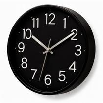 Relogio De Parede 30cm Preto Decoração Grande Escritório Luxo Moderno Comercial Silencioso