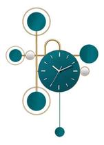 Relógio De Parede 3D Contemporâneo Nórdico Metal Verde 84X55 - Vacheron