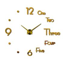 Relógio de Parede 3D Decoração numeros pontos letras MÉDIO